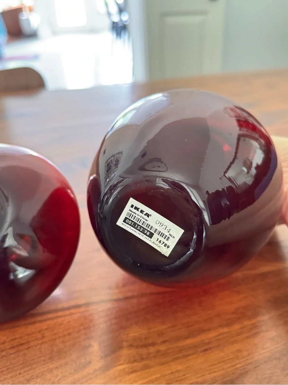 Ikea RUBY RED Salong Glass Bud VASES by Modernist Johanna Jelinek Set~2 Retired